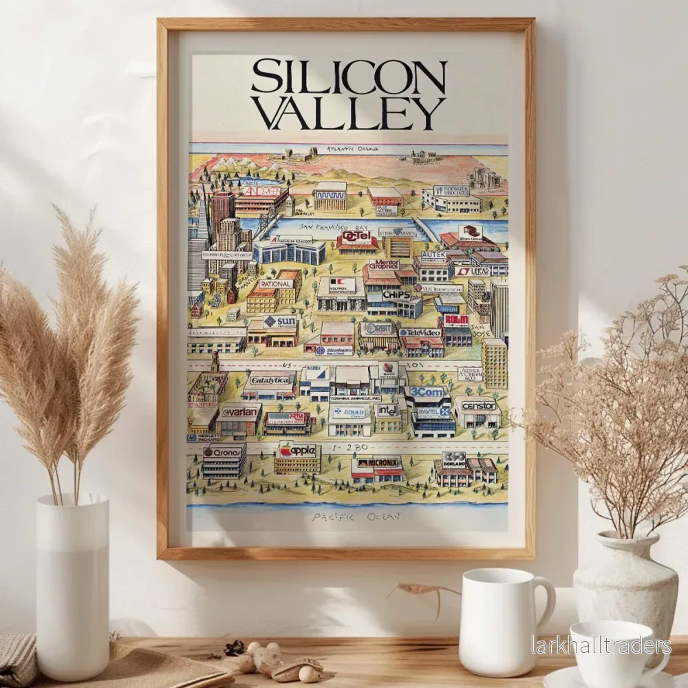 Silicon Valley Karta Poster Silicon Valley Karta Poster