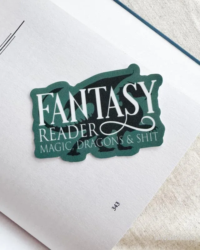 Vinyl sticker – Fantasy Reader | Magic & Dragons & Shit Vinyl sticker – Fantasy Reader | Magic & Dragons & Shit