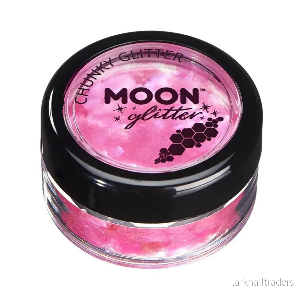 Moon Glitter Iridescent Chunky Glitter, pink 3 g