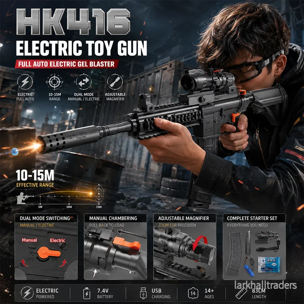 Gelblaster inkl. gelékulor – långdistans med kikarsikte modell HK416 - Bild 2