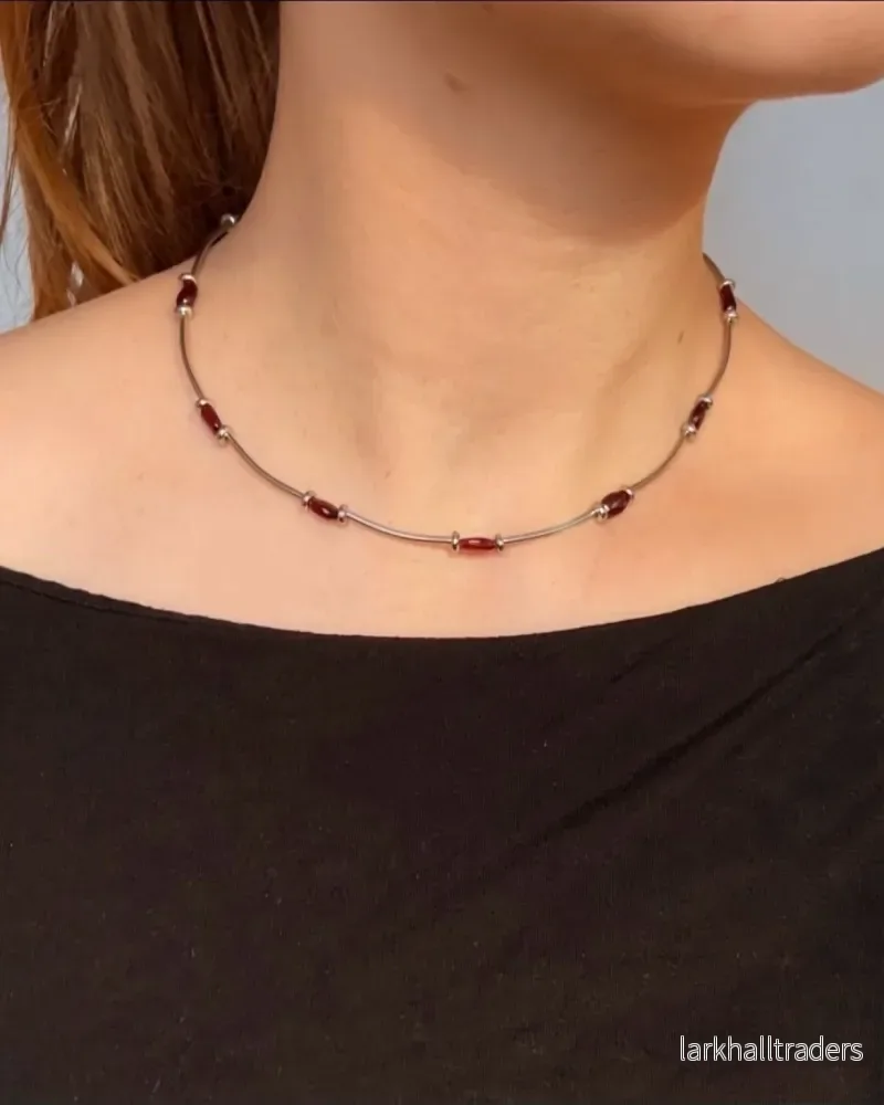 Granatröd Halsband - Bild 3