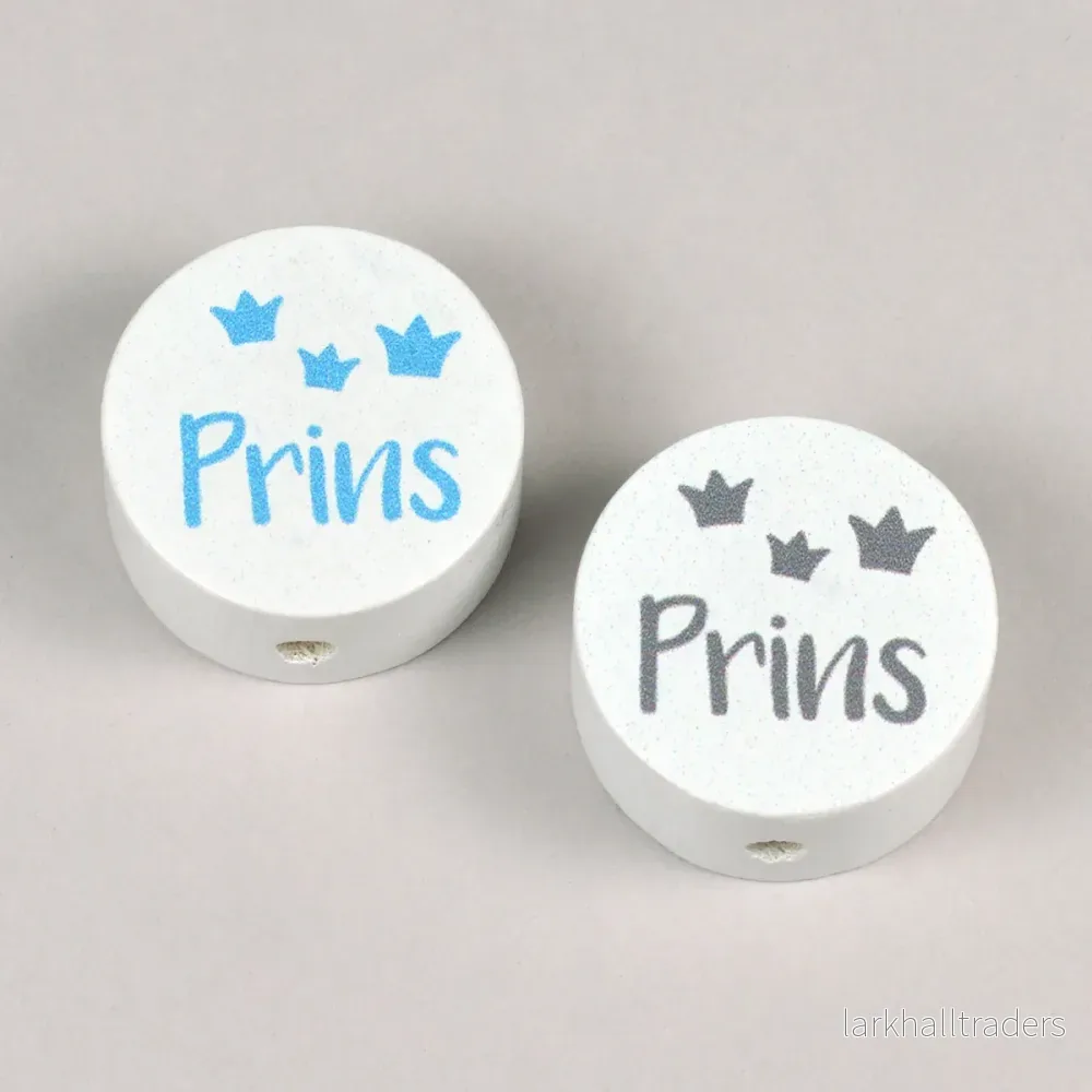 Motivpärla i trä, ”Prins” Motivpärla i trä, ”Prins”