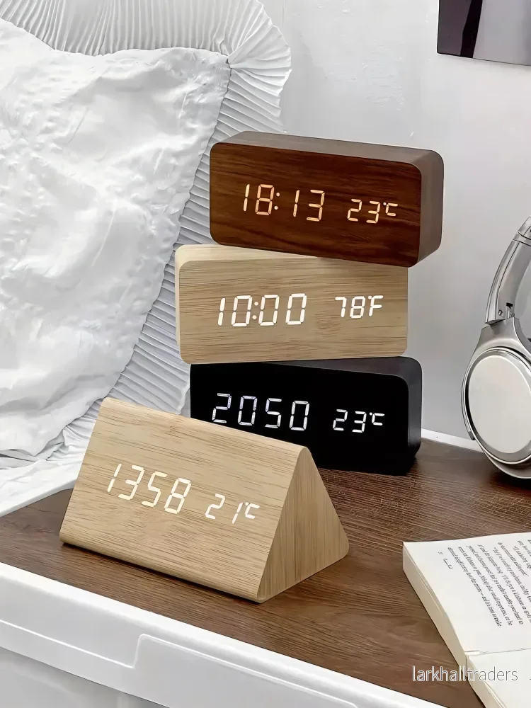 WakeyWood – Modern LED-Väckarklocka med Digital Display - Bild 3
