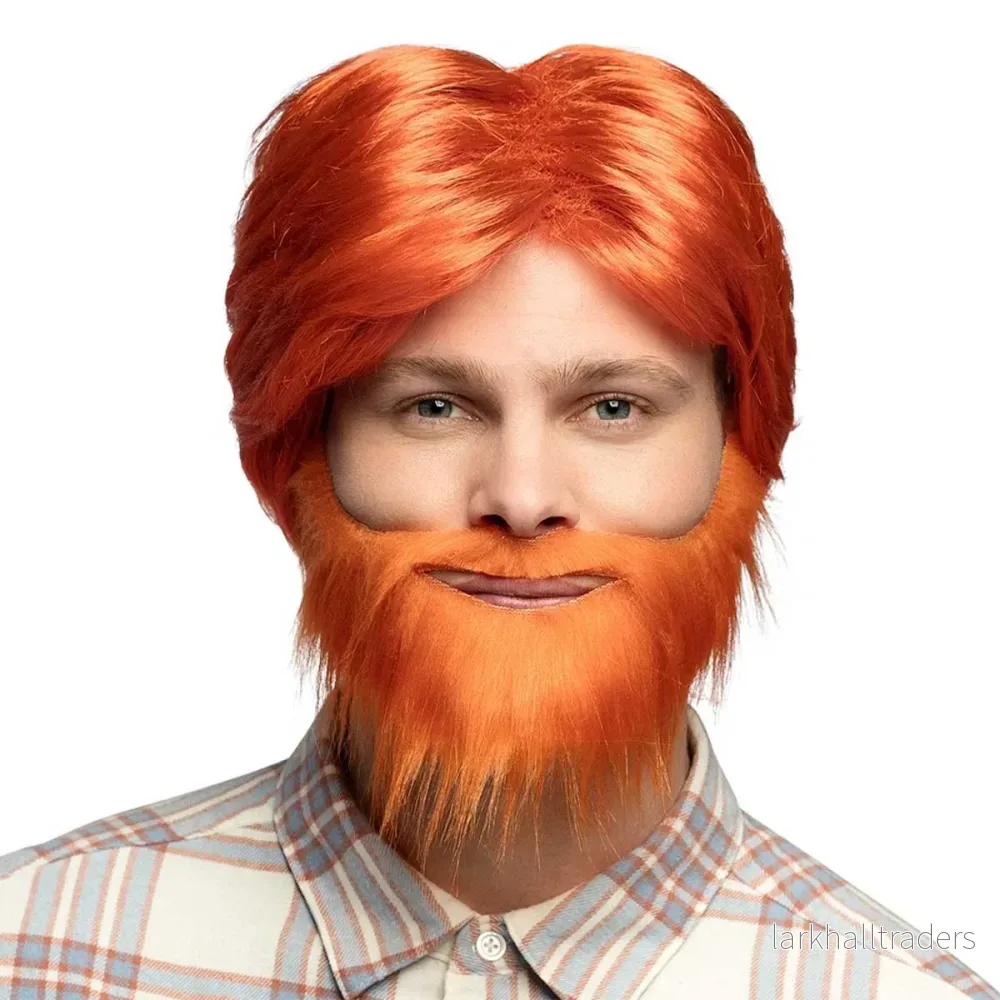 Peruk, orange med skägg Peruk, orange med skägg