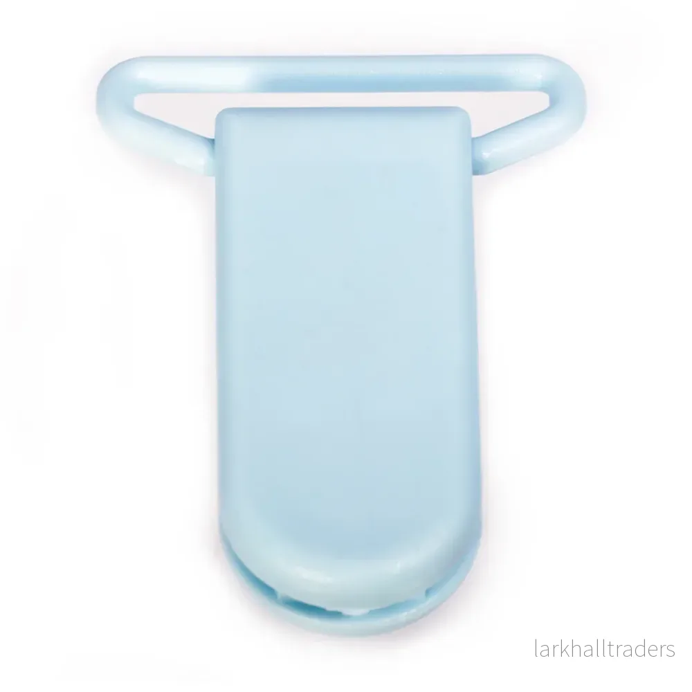 Clips i plast, ljusblå, 25mm