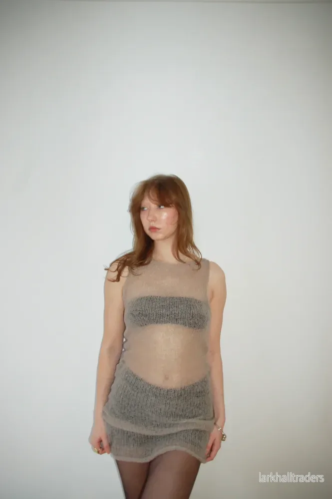 Beige naken Klänning - Mohair (S/M) - Bild 2