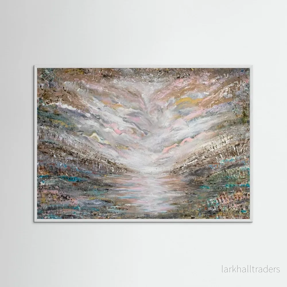 Fine Art Print Abstrakt Havslandskap Grön Guld Rosa - Shades of Pink | Museum Kvalitet - Bild 2