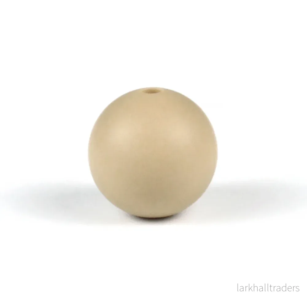Silikonpärlor, sand, 15mm