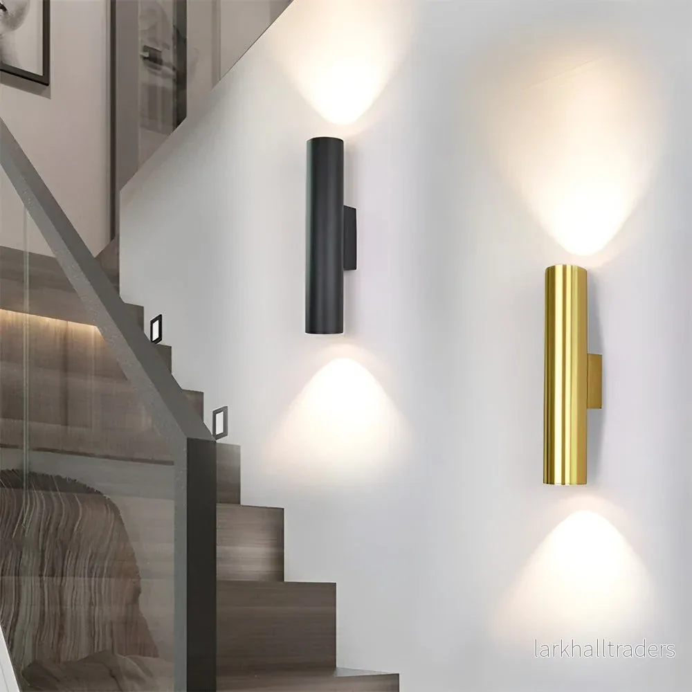 AluBeam – Dubbelt Huvud Vägglampa | Guld Cylinder Vägglampa med Upp- och Nedljus - Bild 3