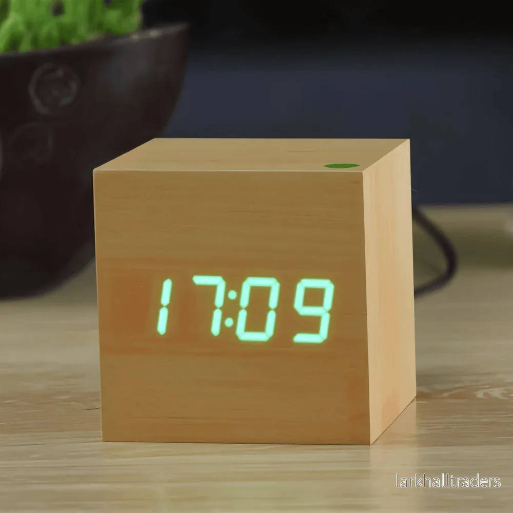 CubeGlow – Digital LED Träväckarklocka i Kubdesign - Bild 3