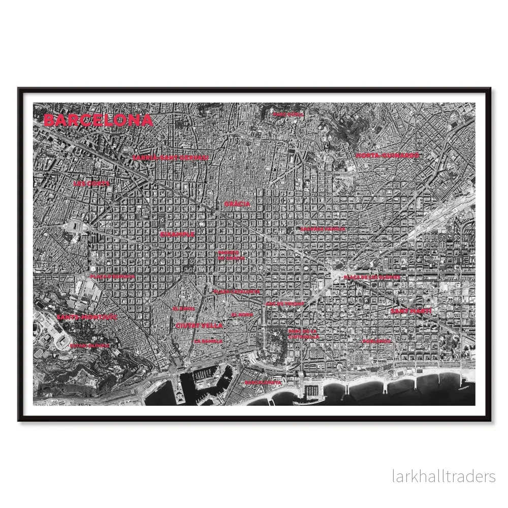 Satellitkarta över Barcelona Poster - Bild 2