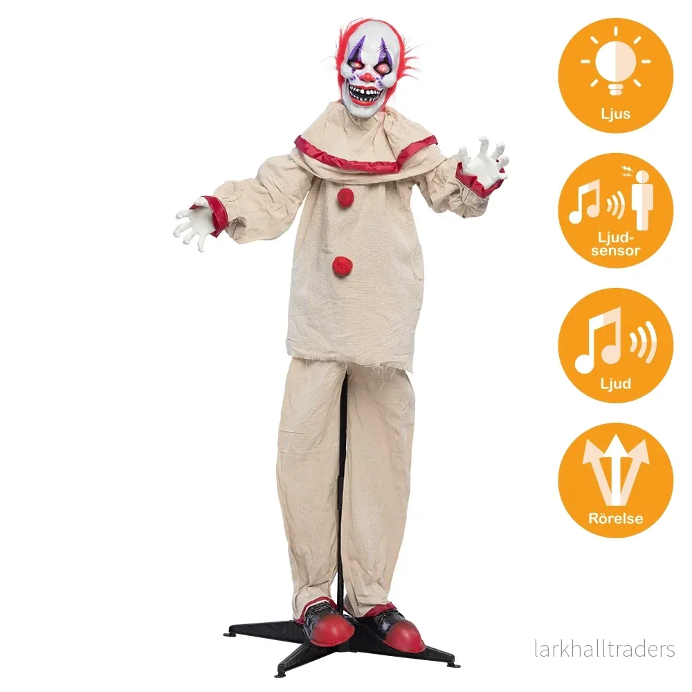 Prop animerad, scary clown 153 cm Prop animerad, scary clown 153 cm