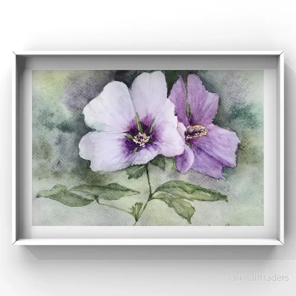 Original ny akvarell "Hibiscus " - Bild 3
