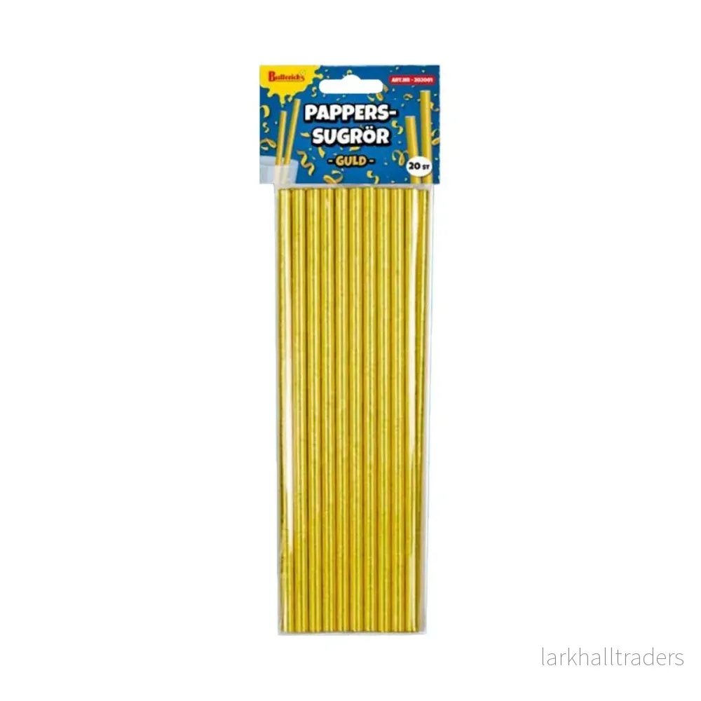 Papperssugrör, guld 20 st
