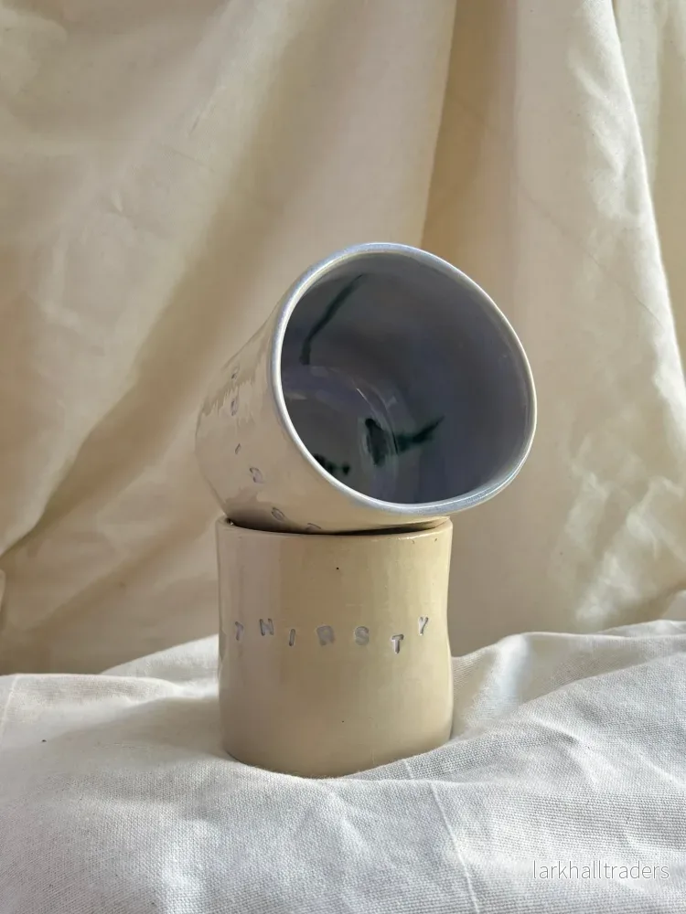 Thirsty mug - hudfärgad och lila stengods (Frakt ingår) - Bild 3