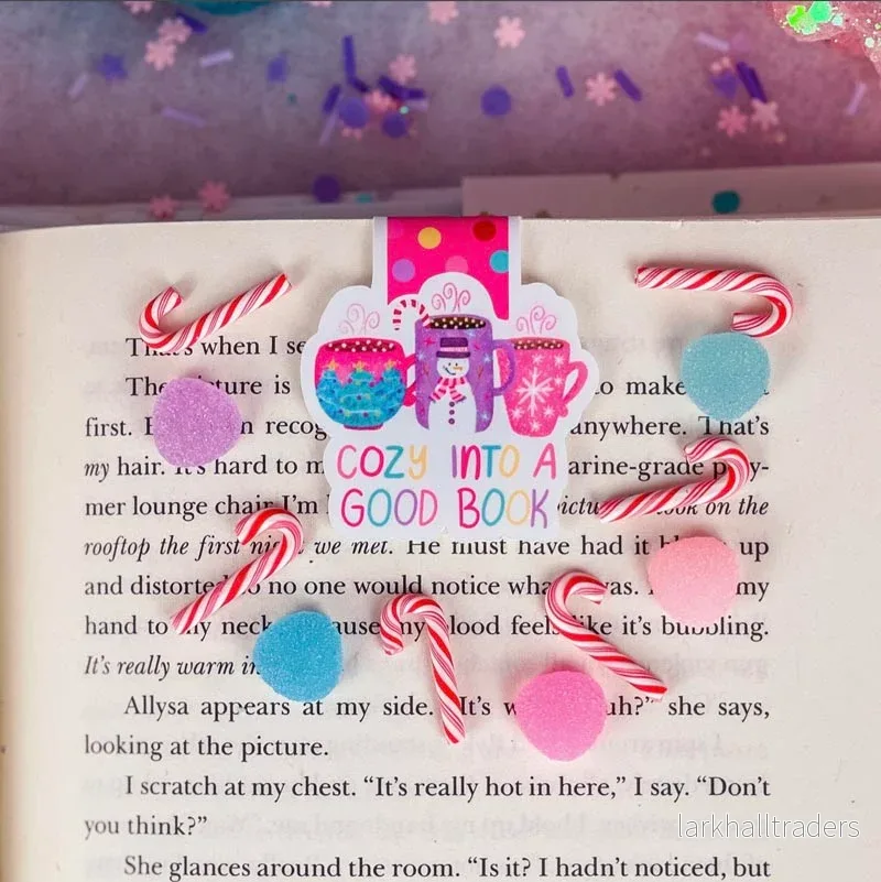 Magnetiskt bokmärke – Cozy into a good book | Snögubbe