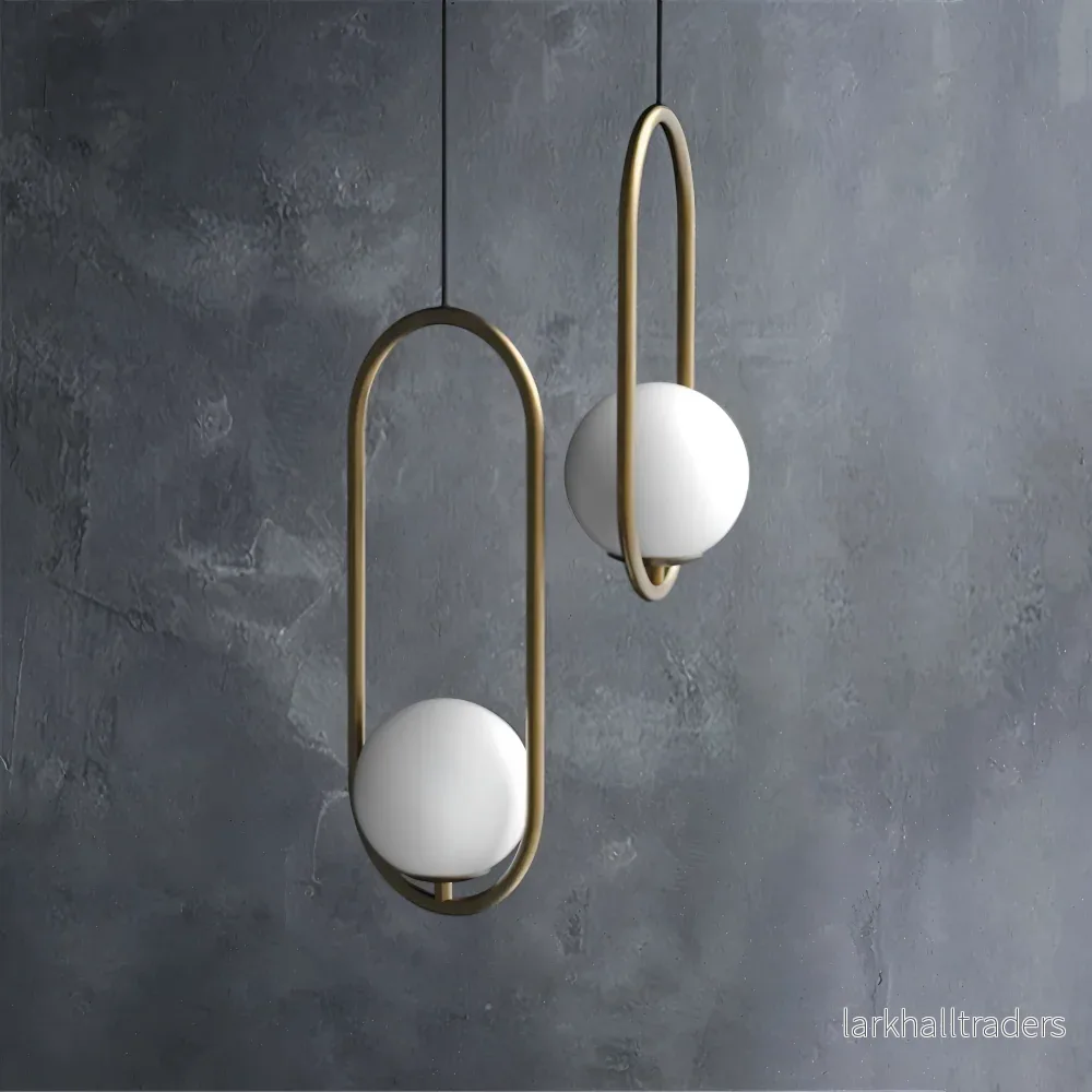 Eclipsera – Modern Guld Ellips Pendellampa med Glaskula - Bild 3