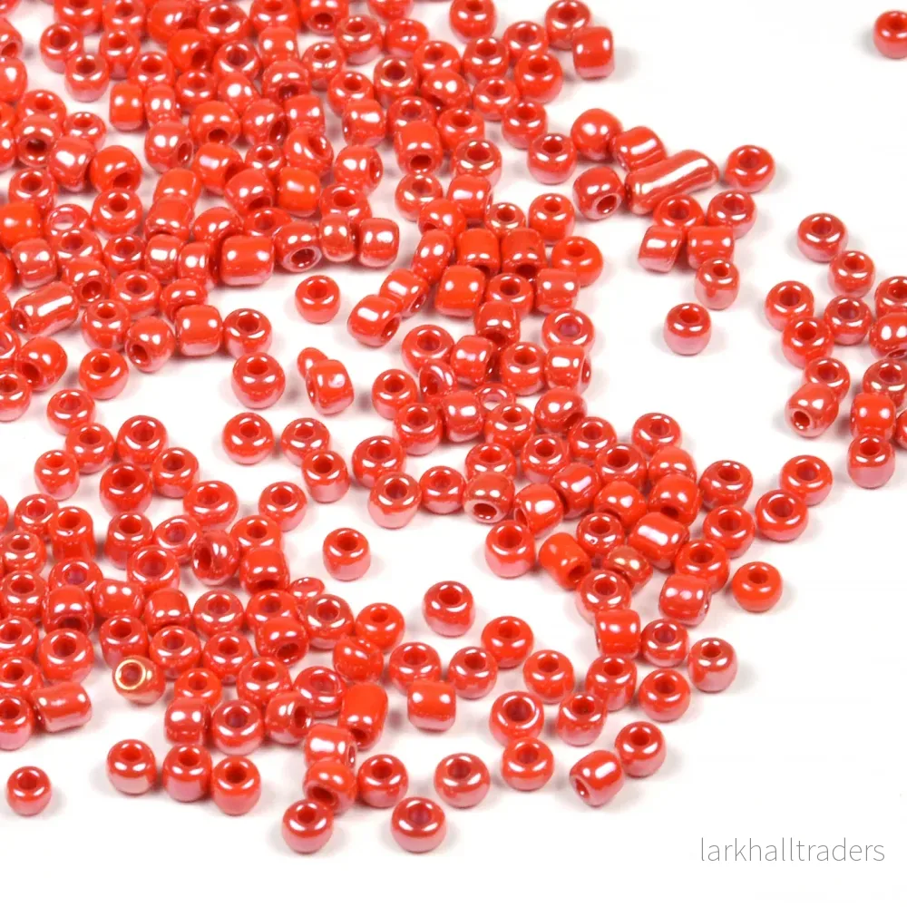Seed Beads, 2mm, lustered röd, 30g Seed Beads, 2mm, lustered röd, 30g