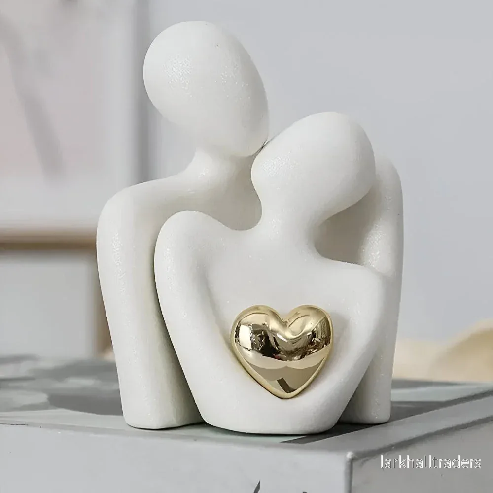 MonoHjärta Skulptur – Modern Minimalistisk Parfigur i Keramik - Bild 2