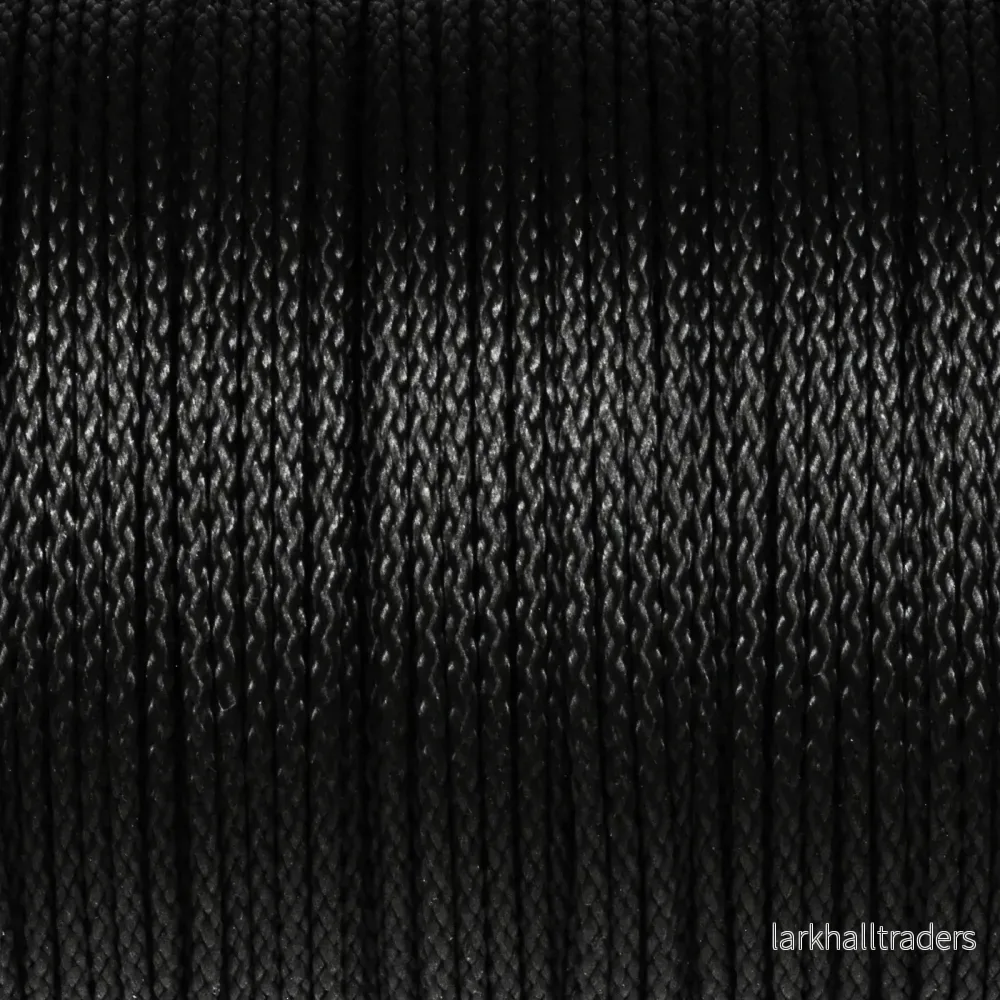 Polyestersnöre, svart, 1,5mm