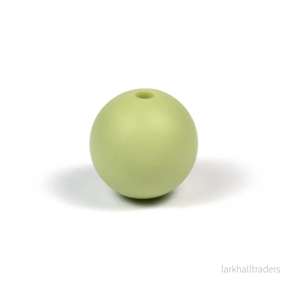 Silikonpärlor, pistagegrön, 12mm