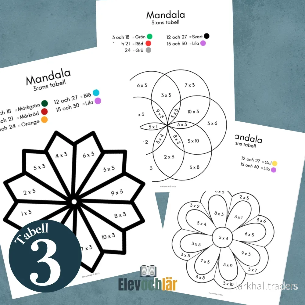 Matte-mandalas 3:ans multiplikationstabell - Bild 2