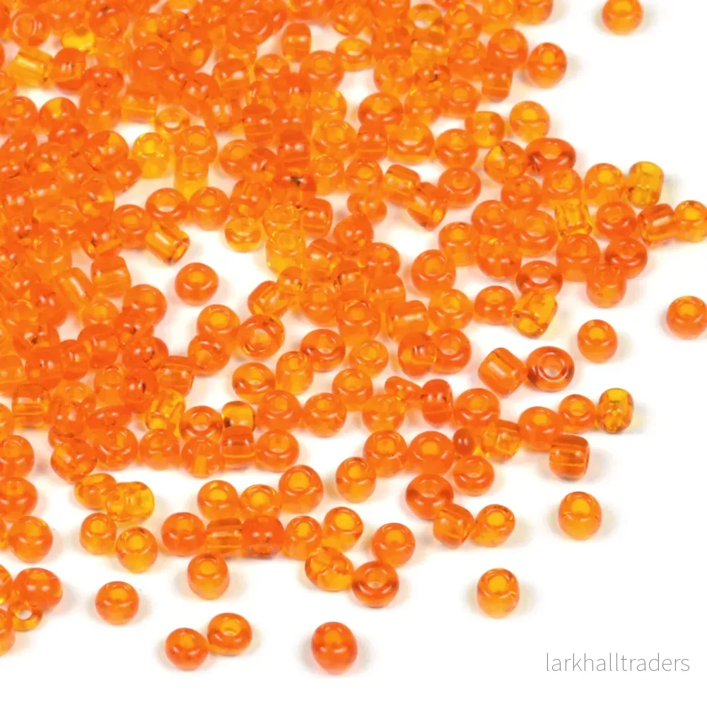 Seed Beads, 2mm, transparent orange, 30g