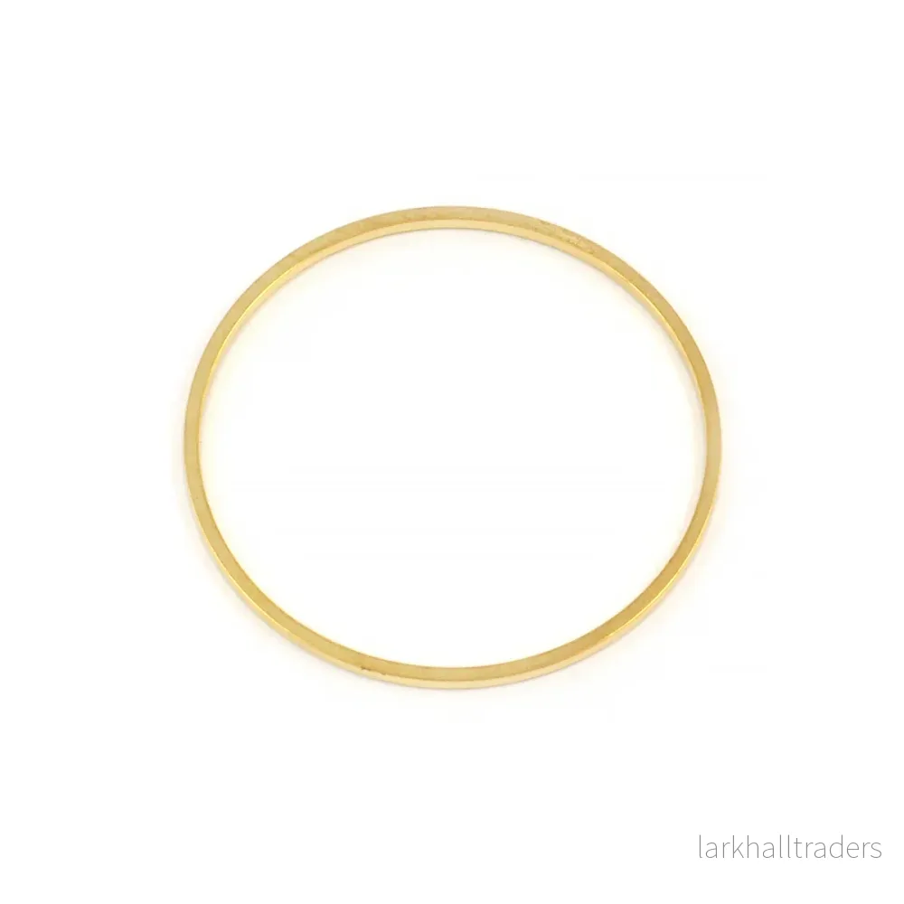 Connector, platt ring, guld, 25mm, 8st