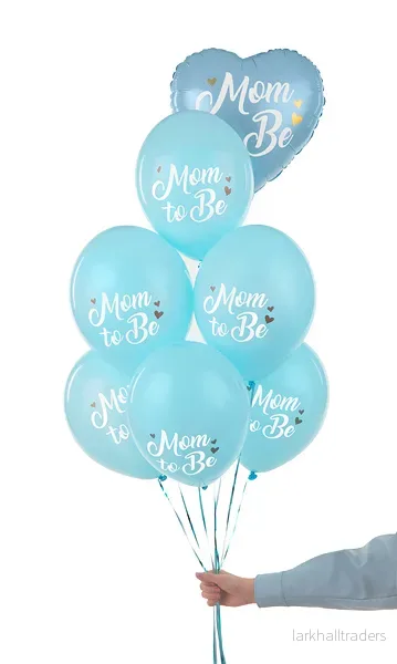Ballonger, mom to be ljusblå 30 cm 6 st - Bild 3