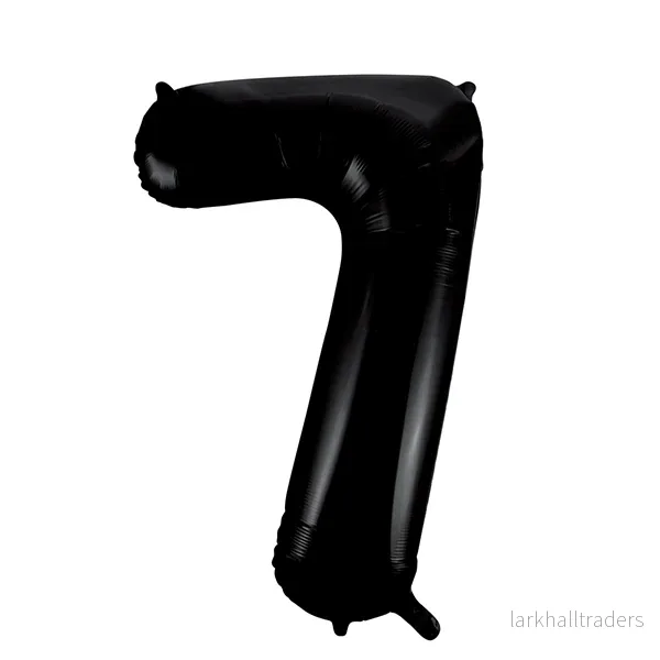 Folieballong, siffra 7 svart 86 cm