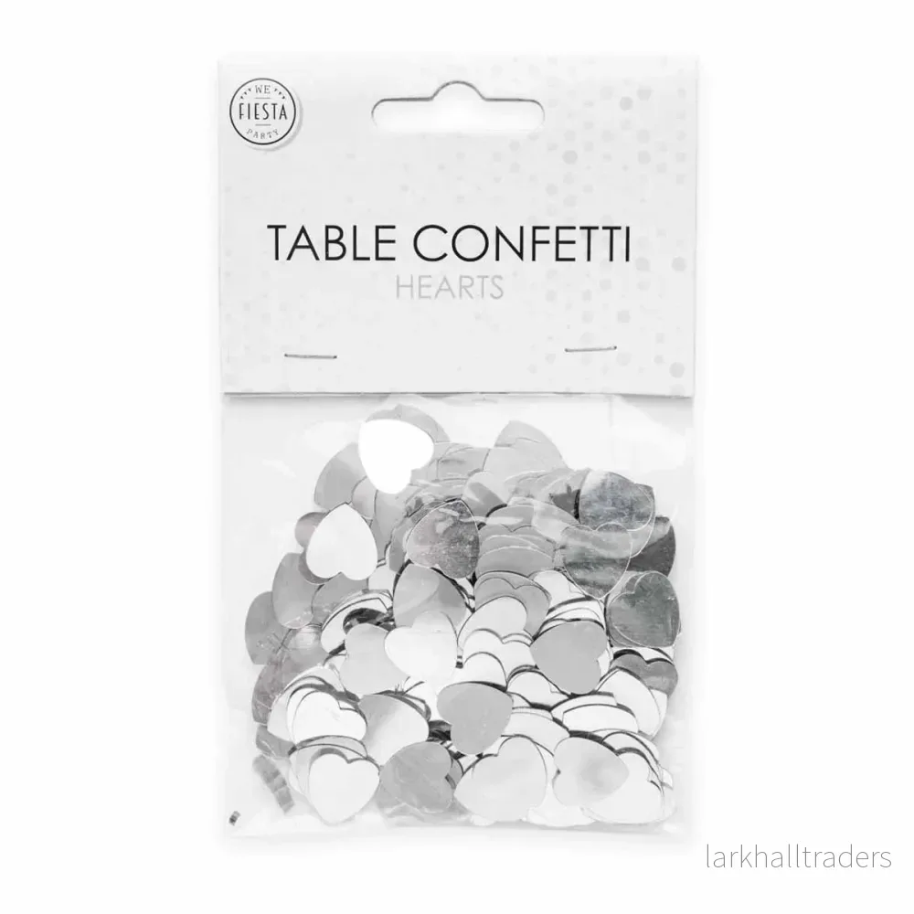 Bordskonfetti, hjärtan silver 14 g Bordskonfetti, hjärtan silver 14 g