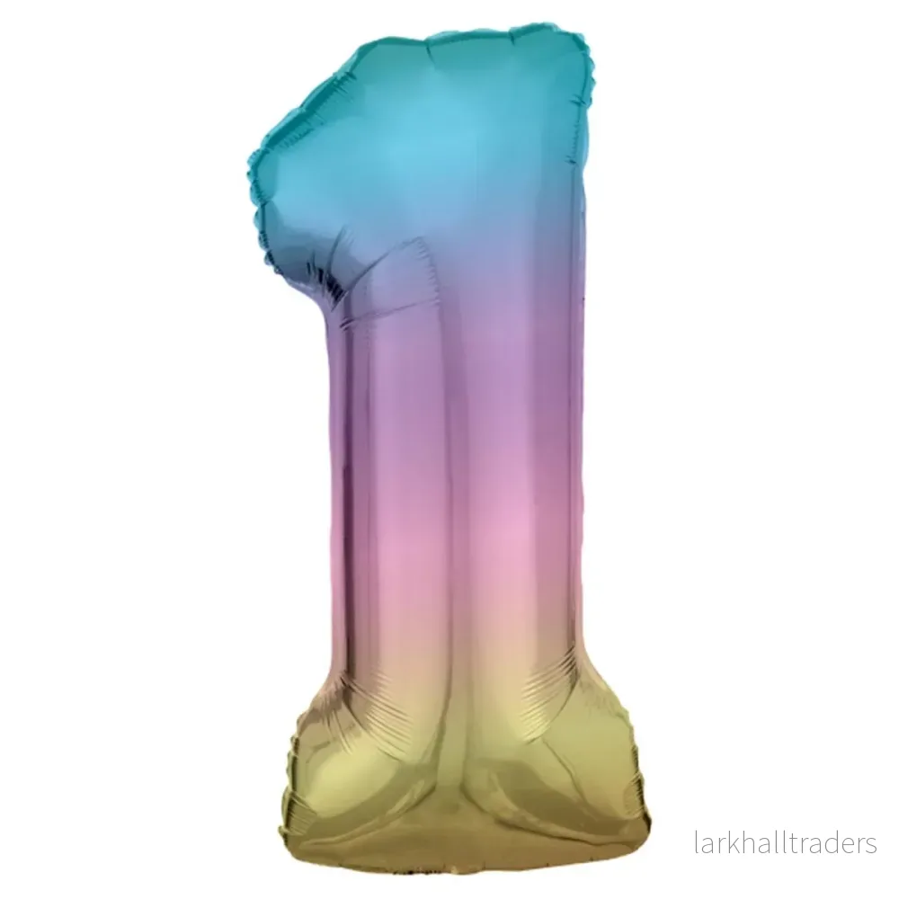 Folieballong siffra, 1 pastell 86 cm Folieballong siffra, 1 pastell 86 cm