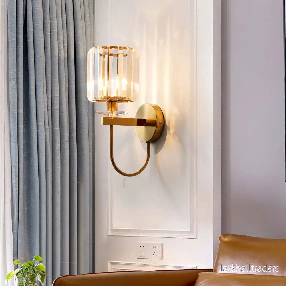 LustraRay – Vintage Kristall Vägglampa i Cylindrisk Design med LED-belysning - Bild 2