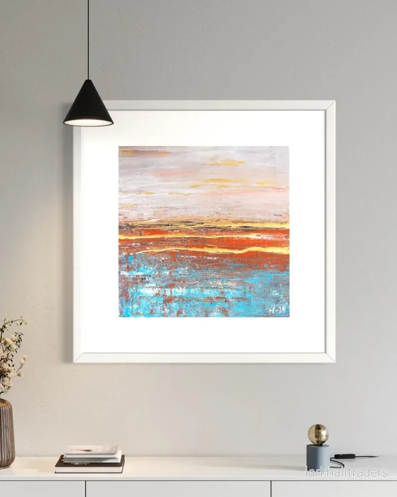 Fine Art Print Abstrakt Landskap Blå Guld - Autumn is Coming | Museum Kvalitet - Bild 2