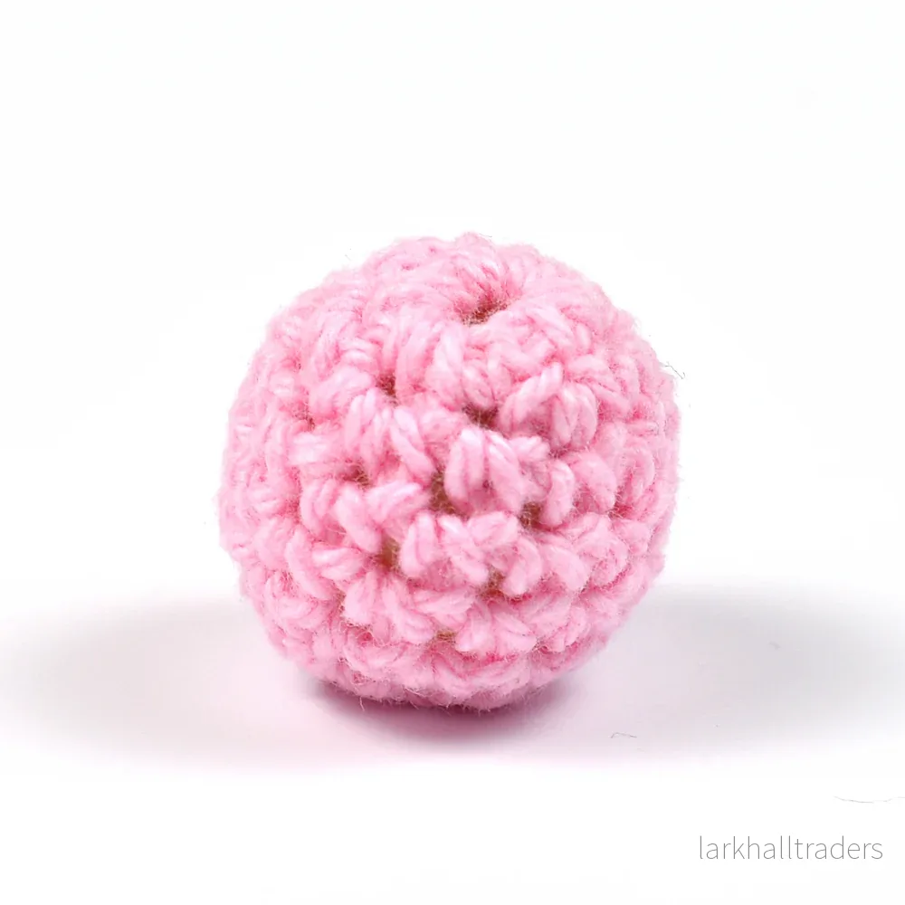 Virkad pärla, rosa, 16mm