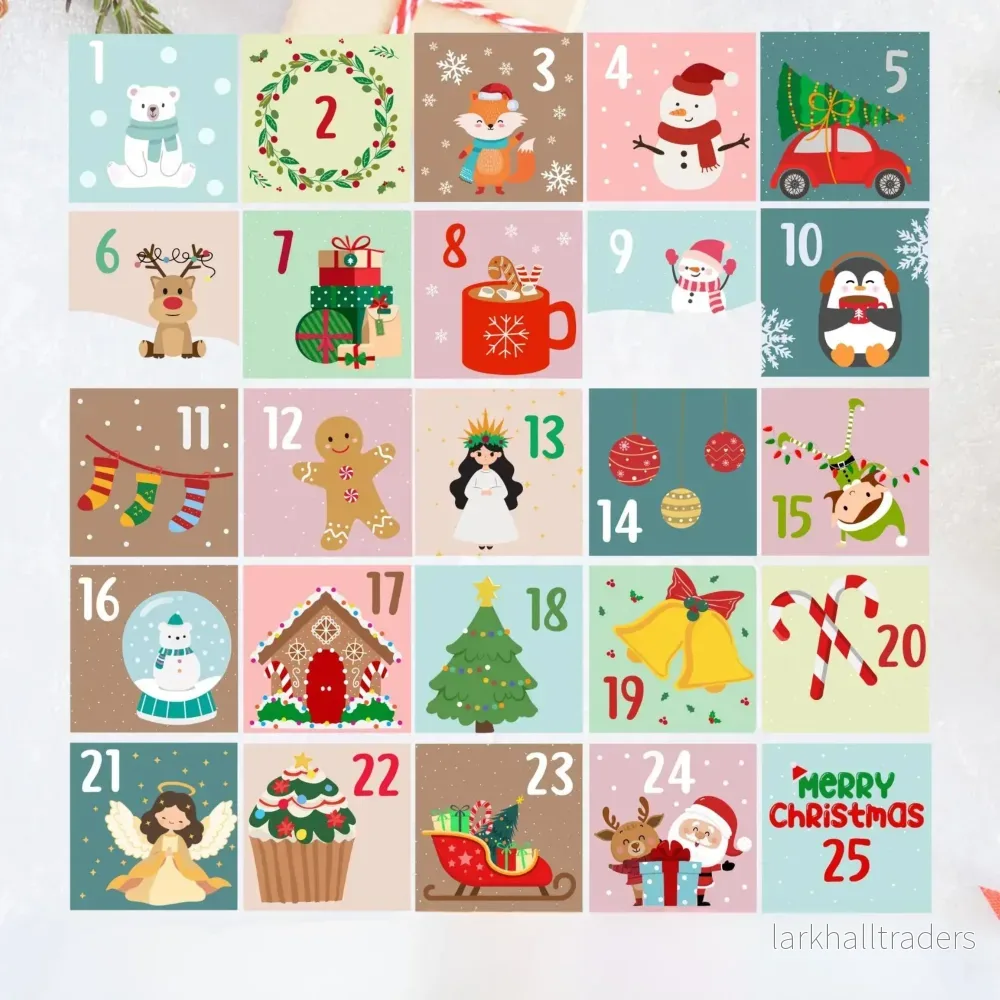 Utskrivbara julkalenderetiketter till adventskalender Utskrivbara julkalenderetiketter till adventskalender