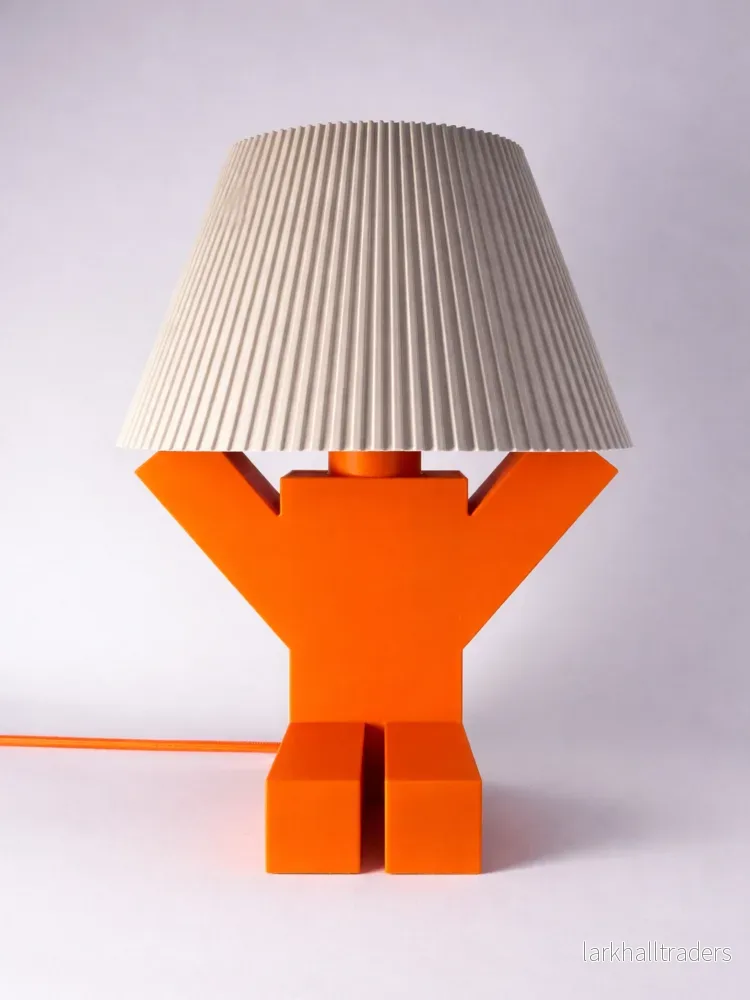 Lasse räfflad orange lampa