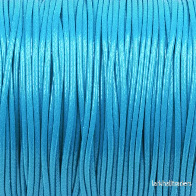 Vaxat polyestersnöre, himmelsblå, 1,5mm, 5m