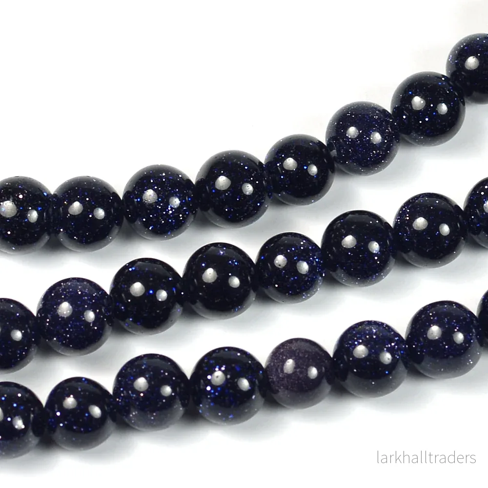 Guldsten glaspärlor, midnattsblå, 6mm Guldsten glaspärlor, midnattsblå, 6mm