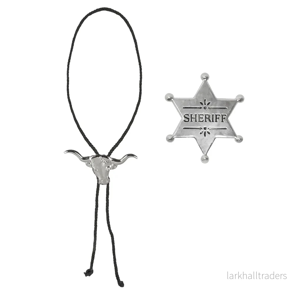 Cowboyset, sheriffstjärna & halsband Cowboyset, sheriffstjärna & halsband
