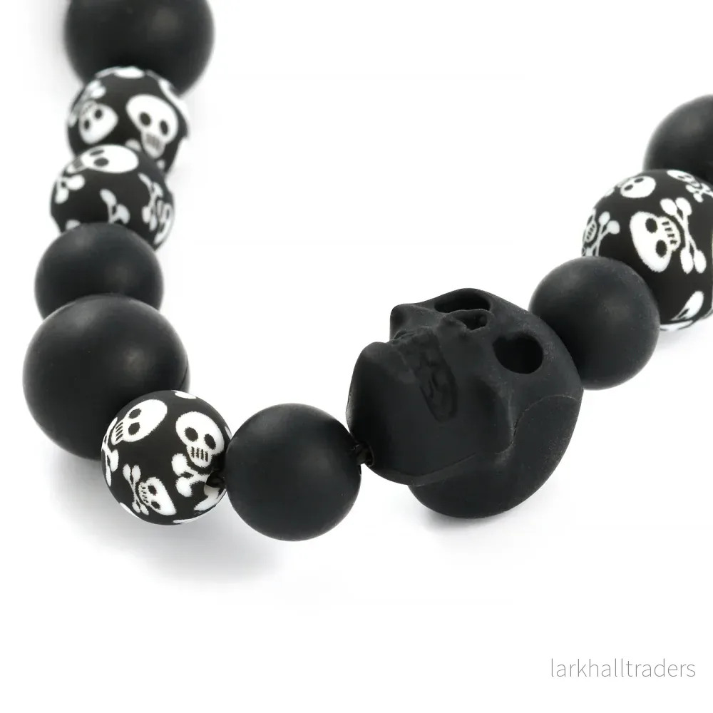 Silikonpärlor, skull, 12mm - Bild 3