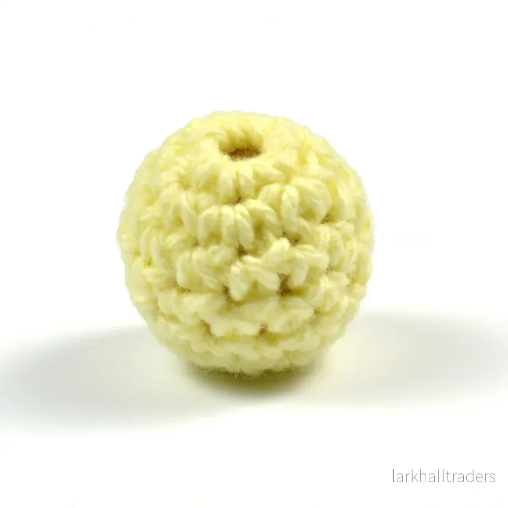 Virkad pärla, pastellgul, 16mm