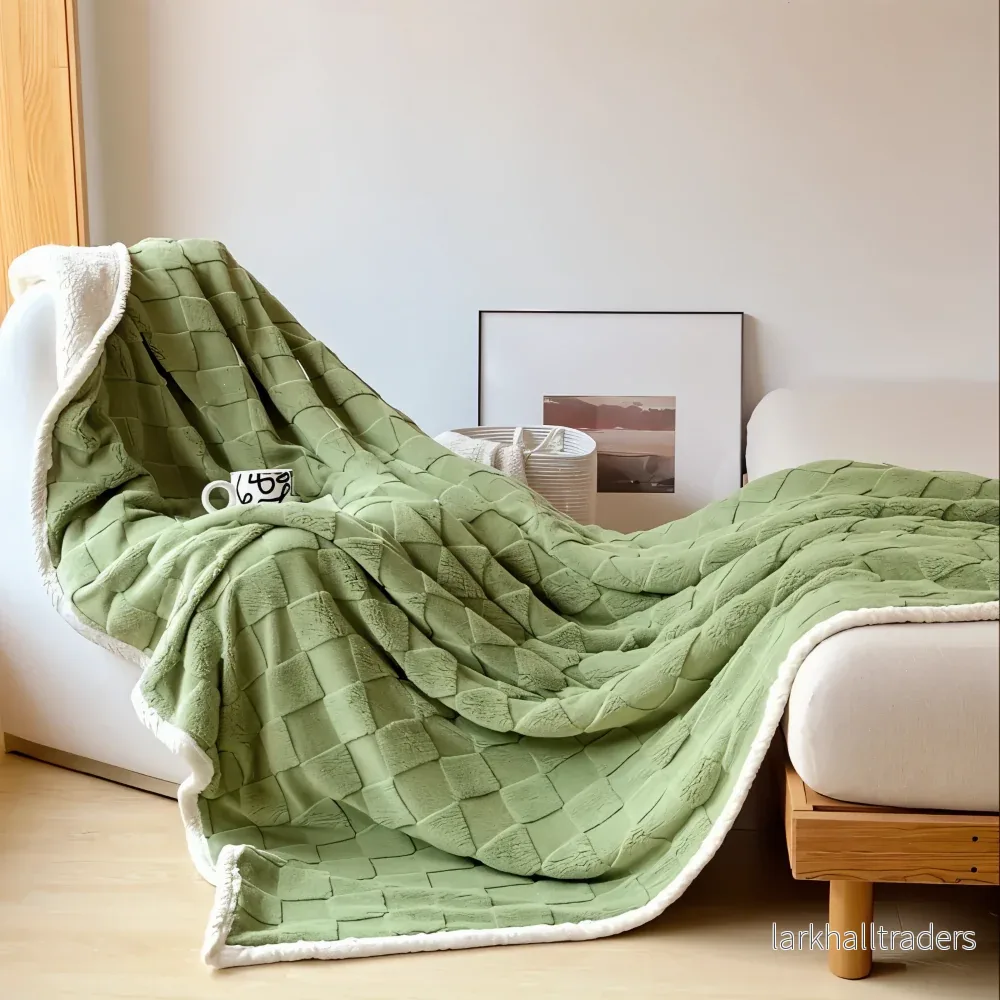 CozyCheck Luxe – Vändbar Vinterpläd i Tjock Isolerad Fleece - Bild 3