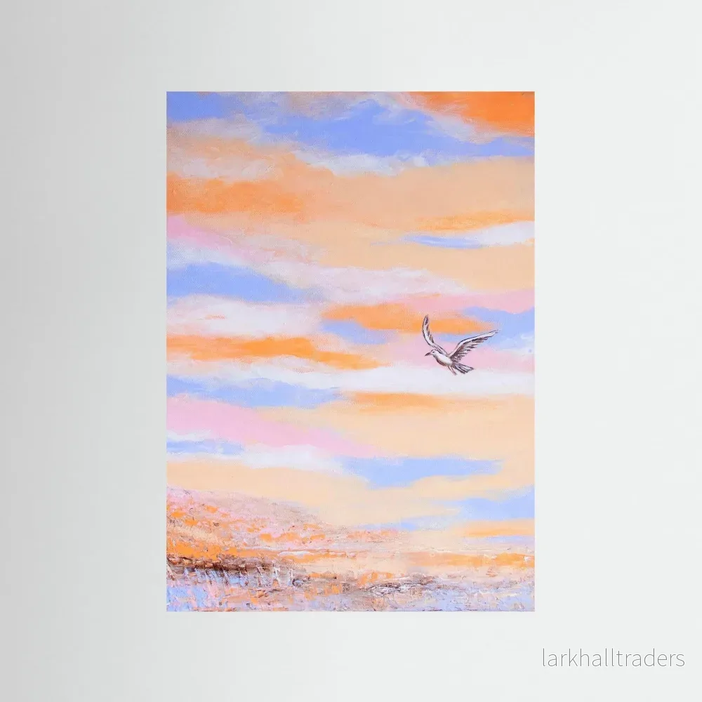 Fine Art Print Abstrakt Drömlandskap Blå - Free as a Bird Piece 1 | Museikvalitet - Bild 3