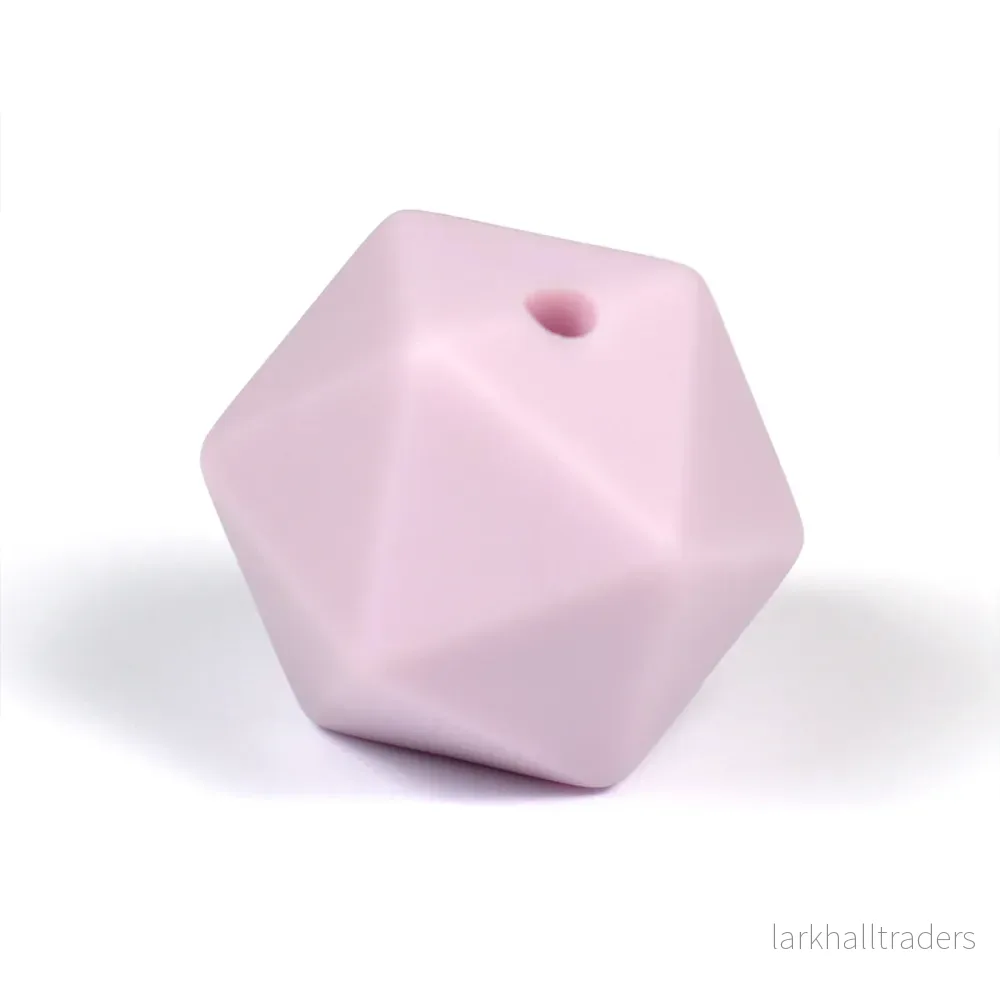 Kantig silikonpärla, lavendel, 16mm Kantig silikonpärla, lavendel, 16mm
