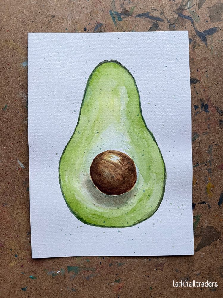 Avokado Akvarellmålning Original - Bild 3
