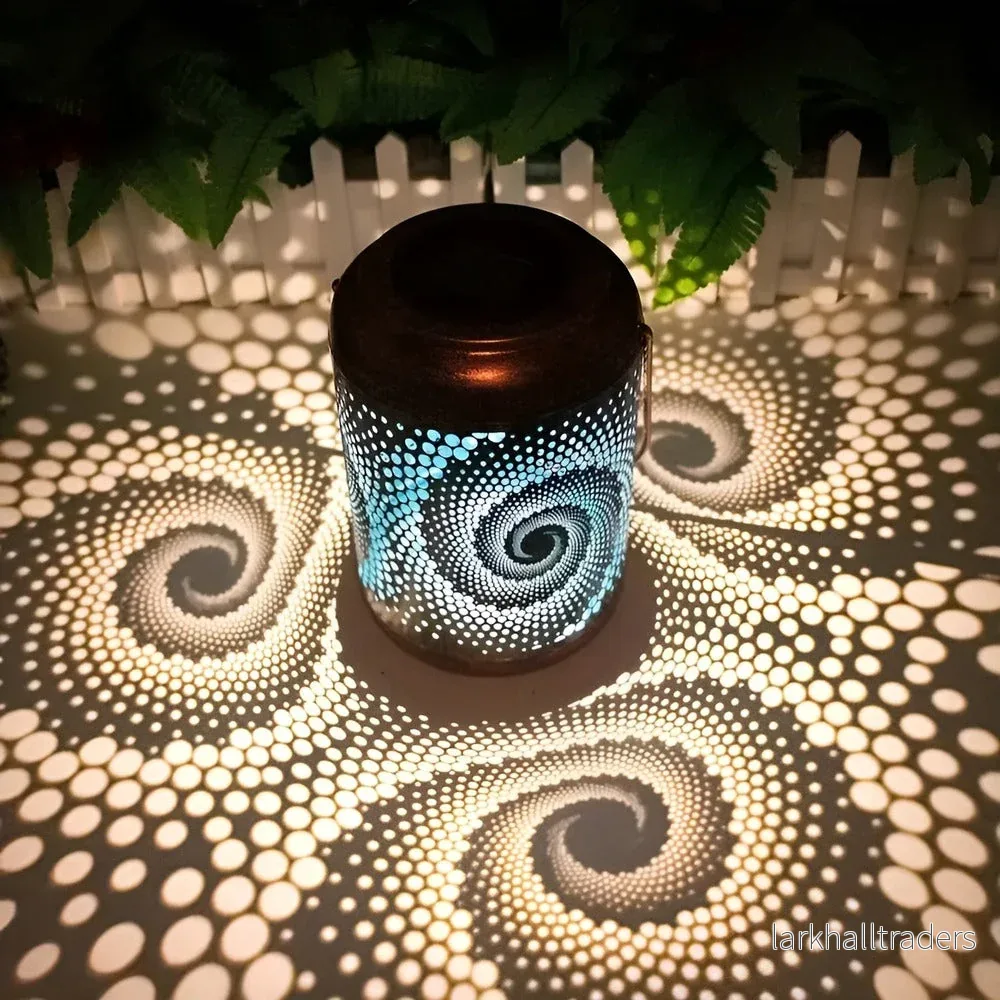 SpiralGlim Solprojektor – Solcellsdriven LED-Lampa med Spiralmönster - Bild 3