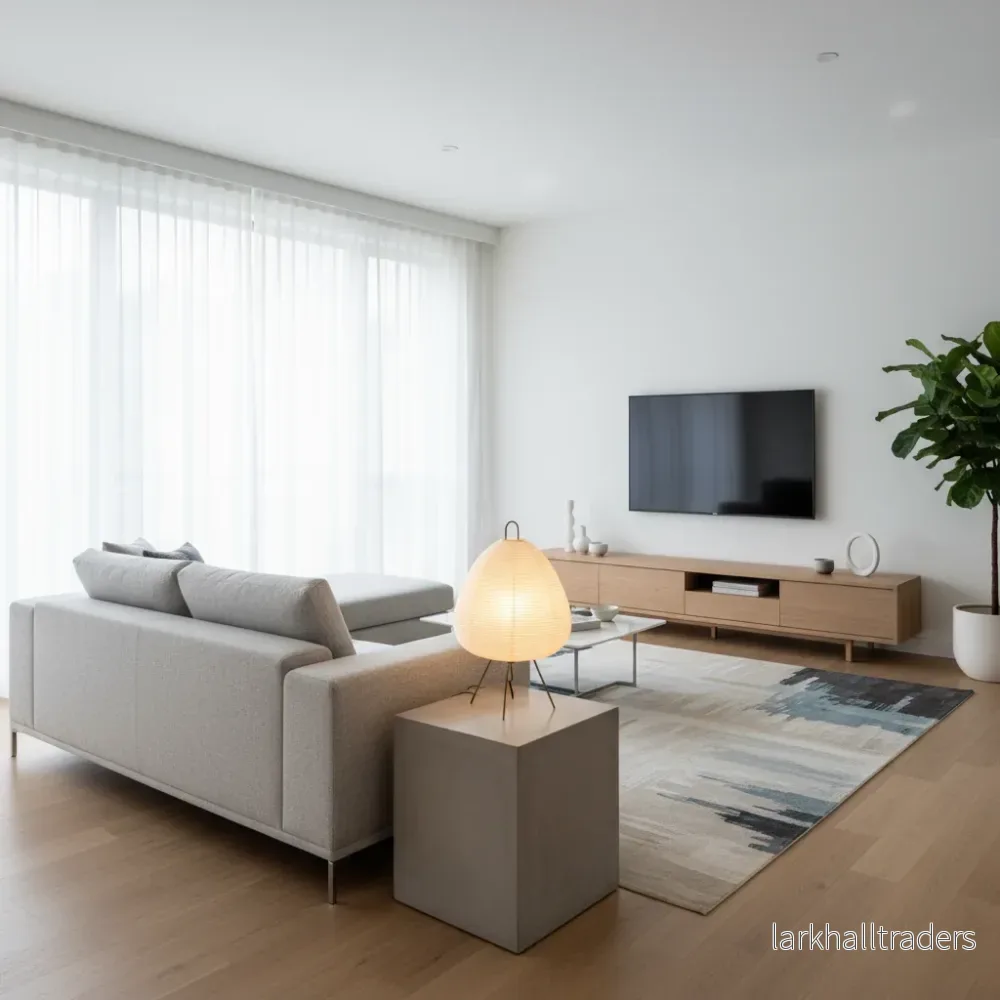 Hinoko - Japansk Bordslampa i Rispapper med LED-belysning | Harmonisk Inredningsbelysning för Hemmet - Bild 2