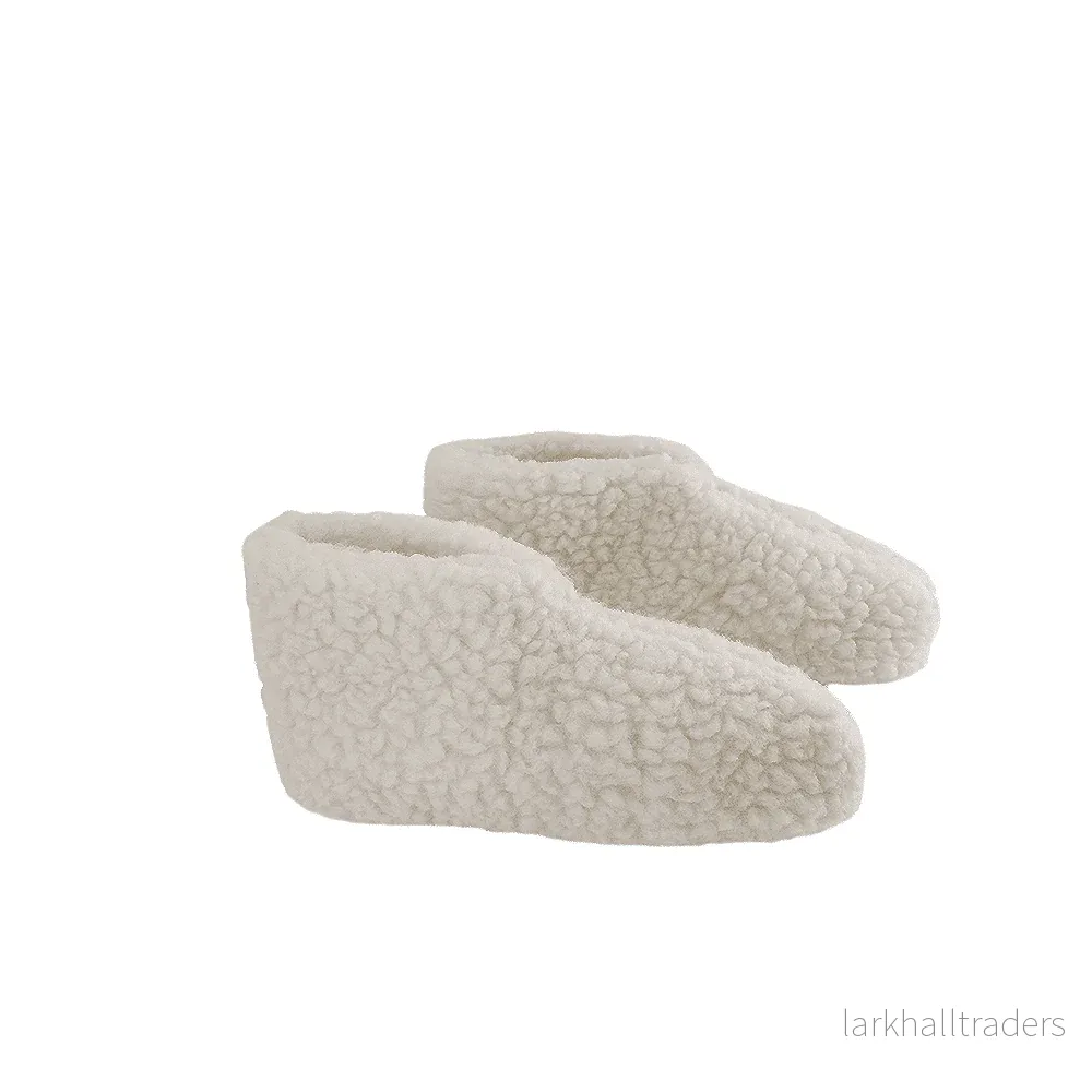 Fluffiga ulltofflor (100% ren ull) – Modell Vit - Bild 3