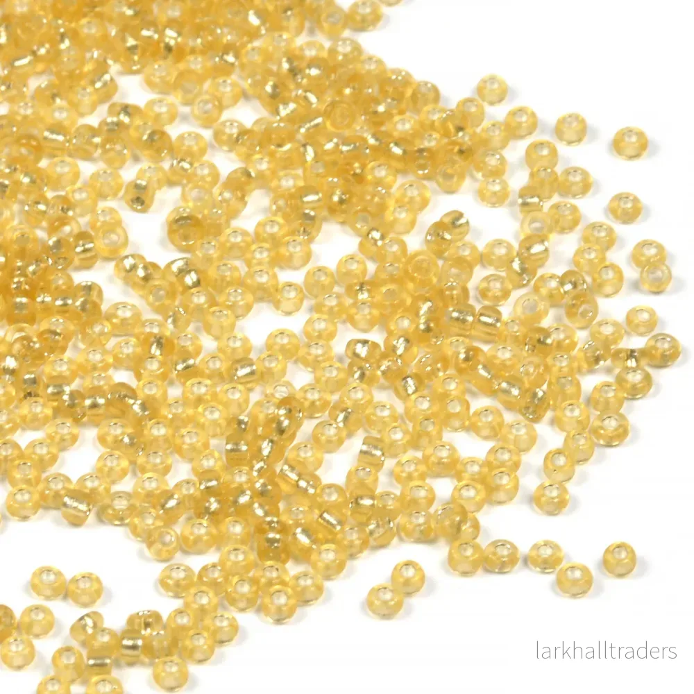 Seed Beads, 2mm, silverlined guld, 30g Seed Beads, 2mm, silverlined guld, 30g